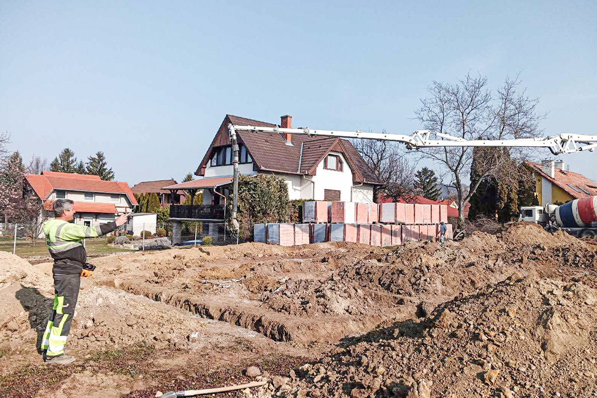 Betonlogisztika - alapbetonozás Vonyarcvashegy