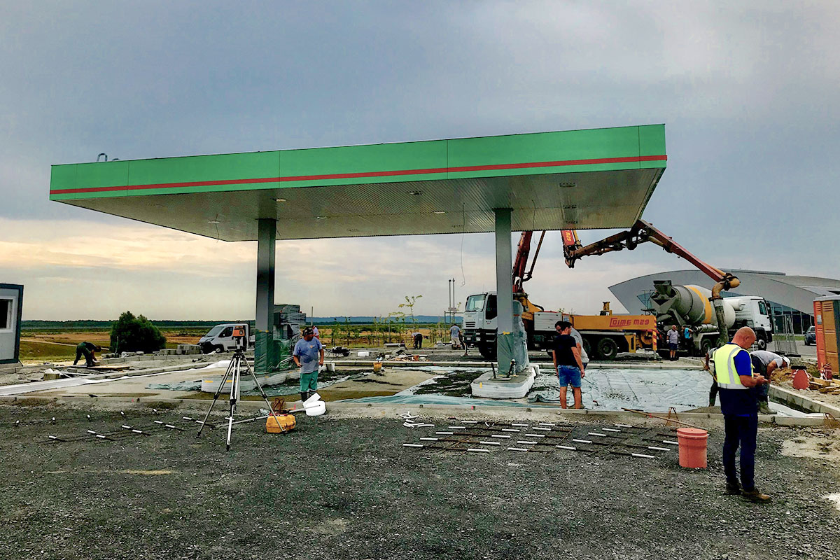 Betonlogisztika - betonpumpa benzinkút Nagykanizsa