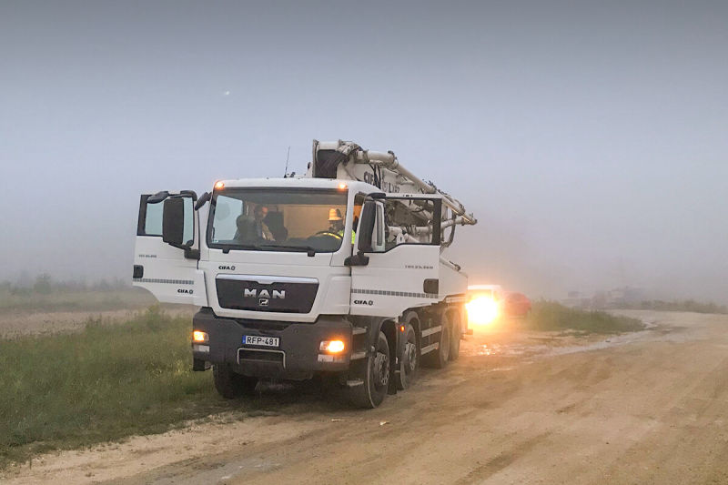 Betonlogisztika - hídbetonozás Vasszécsény