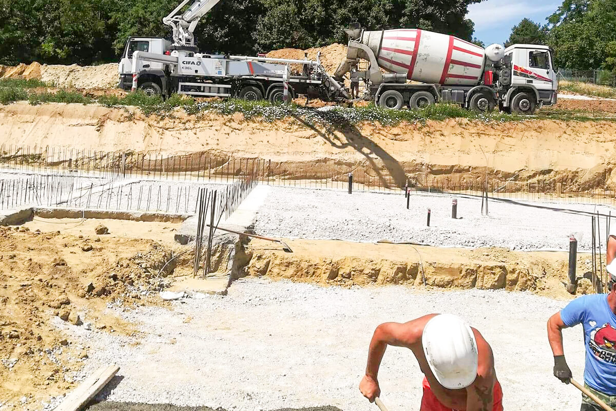 Betonlogisztika -  síklemezbetonozás